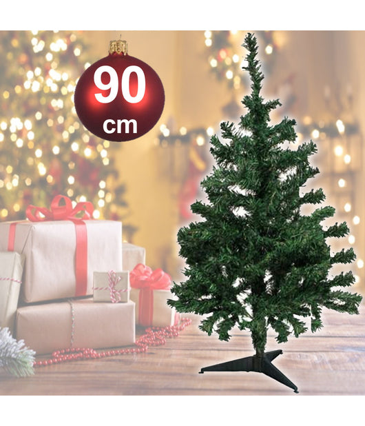 Albero Di Natale Artificiale 90cm Abete Sintetico Per Casa Ufficio Colore Verde         