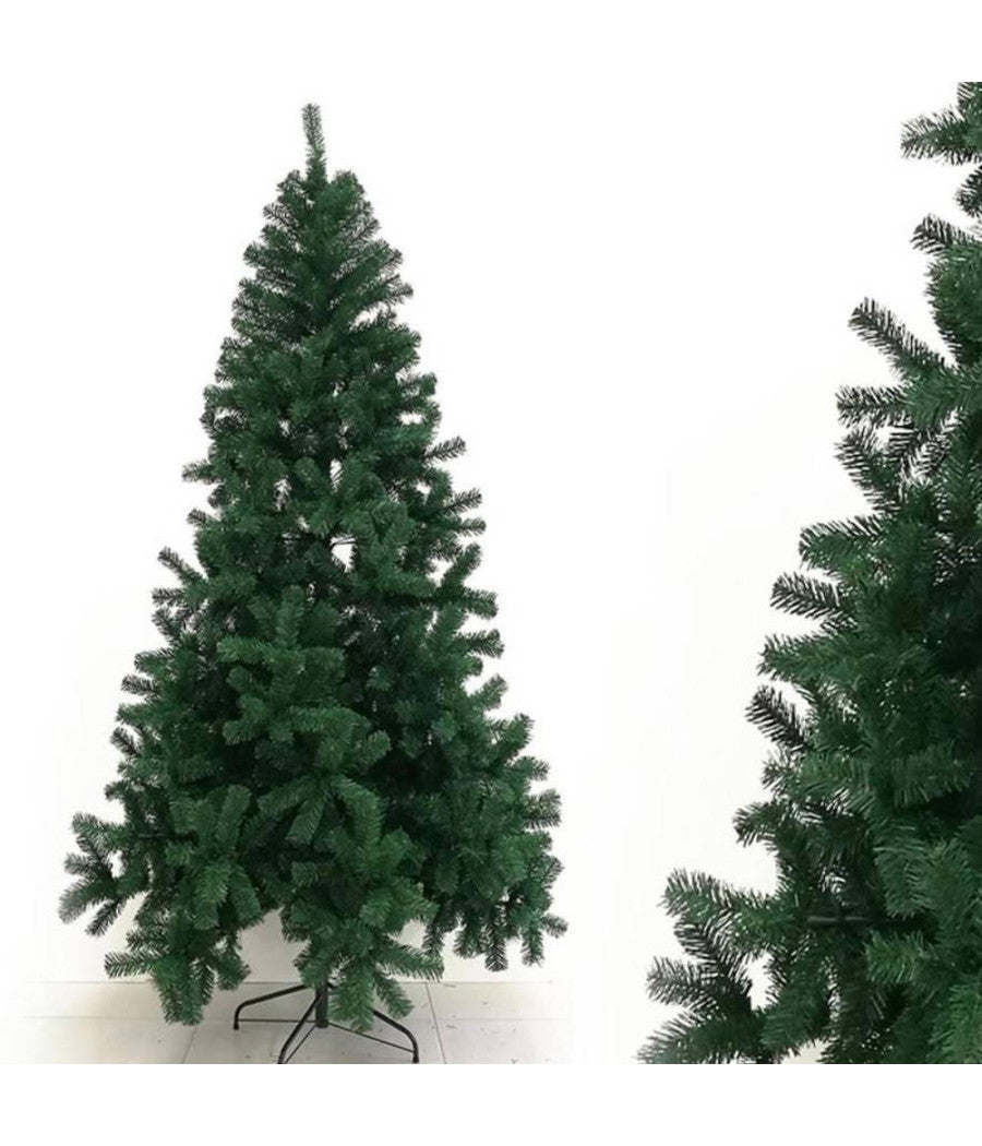 Albero Di Natale Artificiale Base A Croce Da 180cm Super Folto Con Rami Verde         