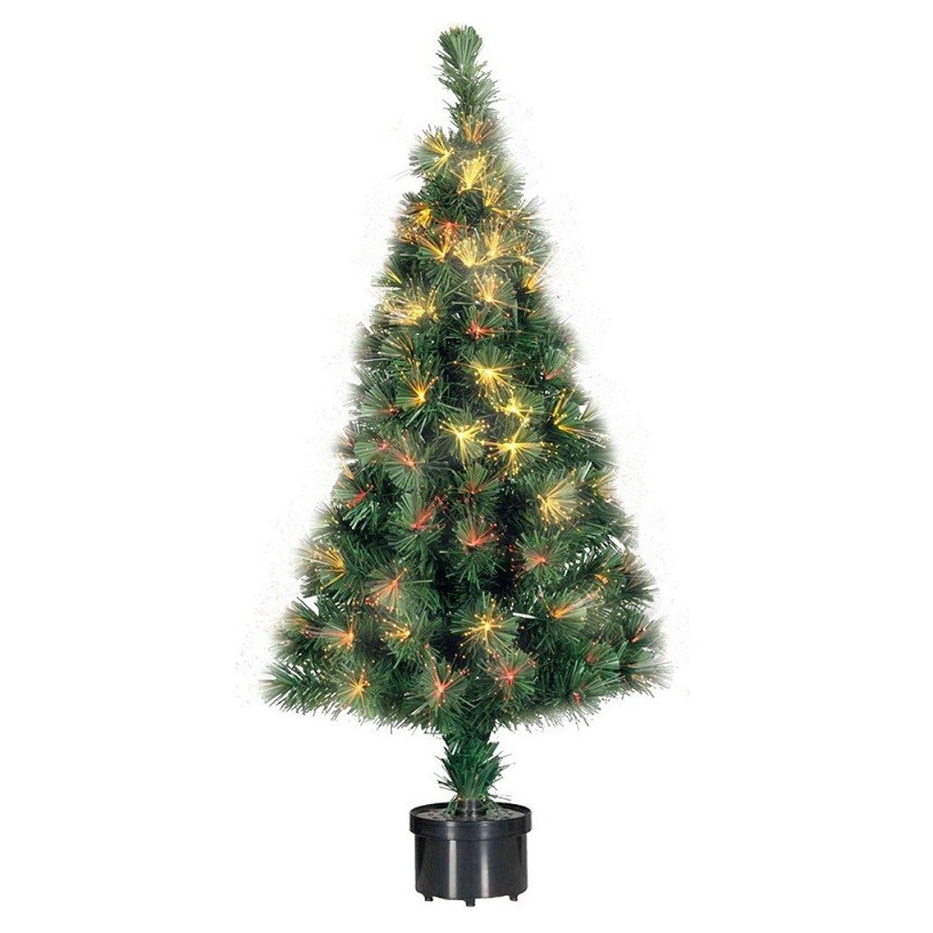Trade Shop - Albero Di Natale Fibra Ottica 60cm 60 Punte Multicolore Colore Verde -