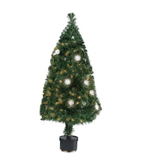 Albero Di Natale Fibra Ottica Flower 90cm 100 Punte Con 12 Fiori Colore Verde         