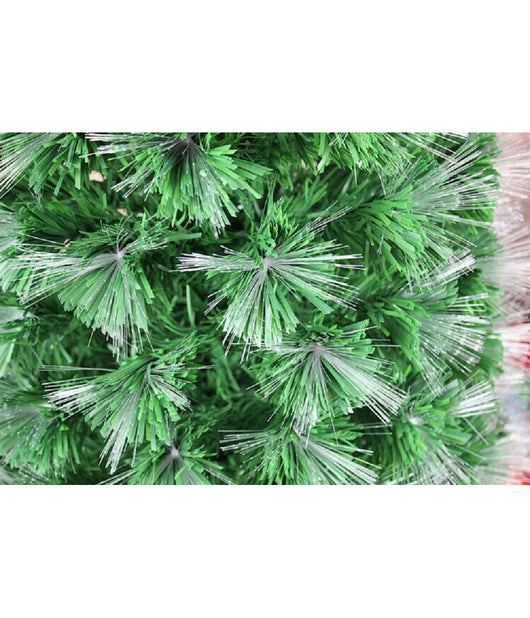 Albero Di Natale In Fibra Ottica 60cm Verde Multicolori Con Punta Stella A Led         