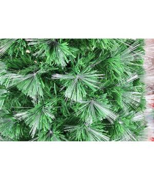 Albero Di Natale In Fibra Ottica 90cm Verde Multicolori Con Punta Stella A Led         