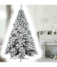 Albero Di Natale Innevato 180 Cm Nataluna Super Folto Effetto Neve Modello Aspen         