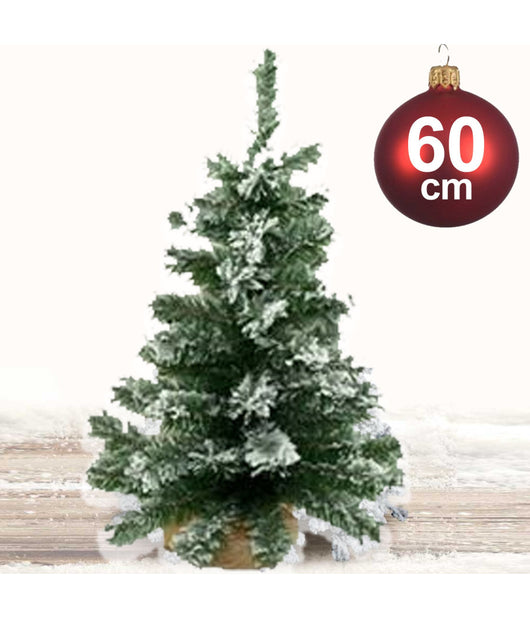 Albero Di Natale Innevato 60cm 60 Punte Casa Ufficio Arredo Negozio Effetto Neve         