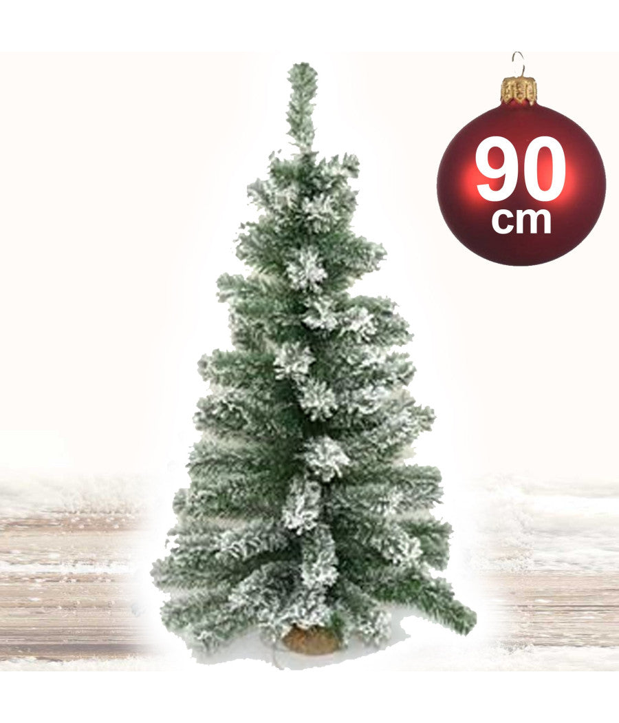 Albero Di Natale Innevato 90cm 90 Punte Casa Ufficio Arredo Negozio Effetto Neve         