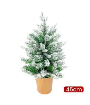 Albero Di Natale Mini Effetto Innevato Dim. 45 Cm Sintetico Alberello Con Vaso         