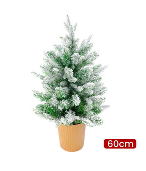 Albero Di Natale Mini Effetto Innevato Dim. 60 Cm Sintetico Alberello Con Vaso         