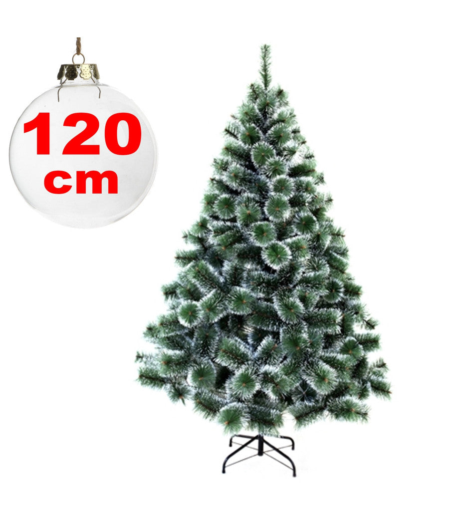 Albero Di Natale Sintetico 120 Cm Innevato Decorazione Per Casa Scuola Ufficio         