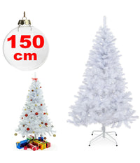 Albero Di Natale Sintetico 150cm Bianco Neve Decorazione Per Casa Scuola Ufficio         