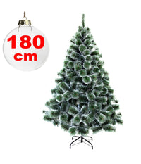 Albero Di Natale Sintetico 180 Cm Innevato Decorazione Per Casa Scuola Ufficio         