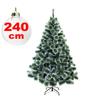 Albero Di Natale Sintetico 240 Cm Innevato Decorazione Per Casa Scuola Ufficio         