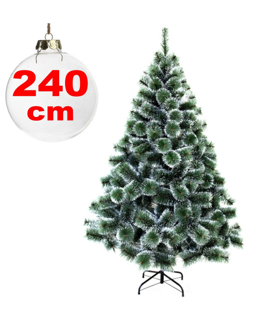 Albero Di Natale Sintetico 240 Cm Innevato Decorazione Per Casa Scuola Ufficio         