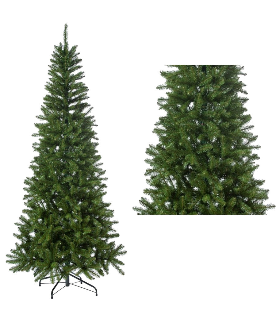 Albero Di Natale Slim Nataluna Mod. Stelvio Altezza 240 Cm Base A Croce 825 Rami         
