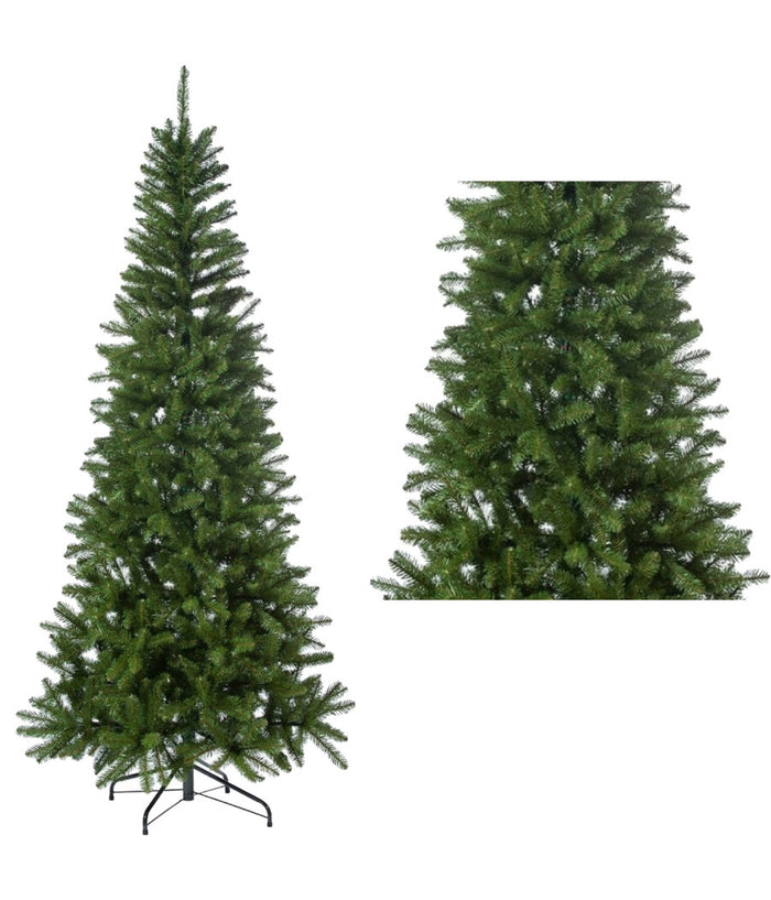 Albero Di Natale Slim Nataluna Mod. Stelvio Altezza 240 Cm Base A Croce 825 Rami         