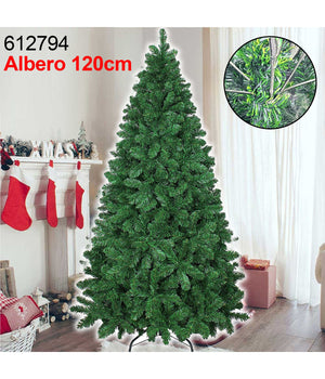 Albero Di Natale Super Folto Artificiale Verde 120cm Effetto Realistico 296punte         