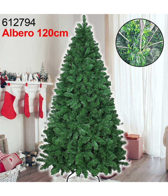 Albero Di Natale Super Folto Artificiale Verde 120cm Effetto Realistico 296punte         