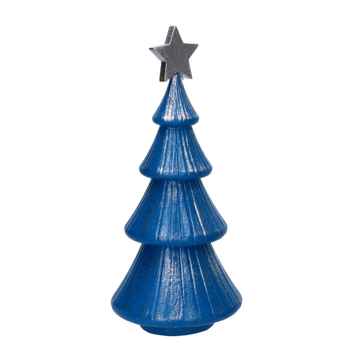 Albero legno argento e blu cm ø15h34,5