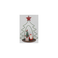 Albero metallo con babbo natale resina rosso cm 21x9,5h25,5