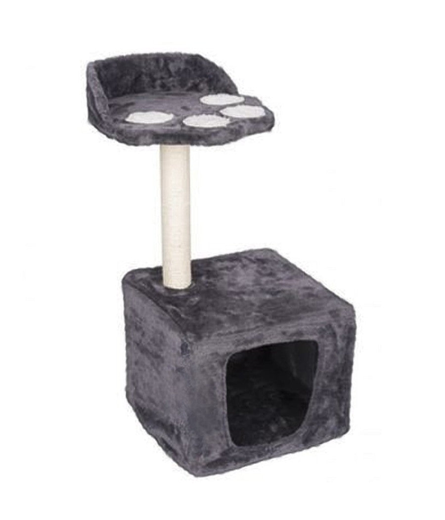 Albero Palo Tiragraffi Gatti Con Cuccia E Piattaforma 68x30cm Peluche E Sisal         