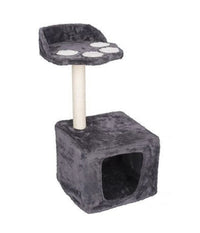 Albero Palo Tiragraffi Gatti Con Cuccia E Piattaforma 68x30cm Peluche E Sisal         