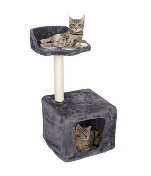 Albero Palo Tiragraffi Gatti Con Cuccia E Piattaforma 68x30cm Peluche E Sisal         