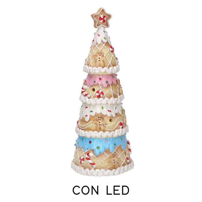 Albero resina candy rosa con led cm 11x11h27,5