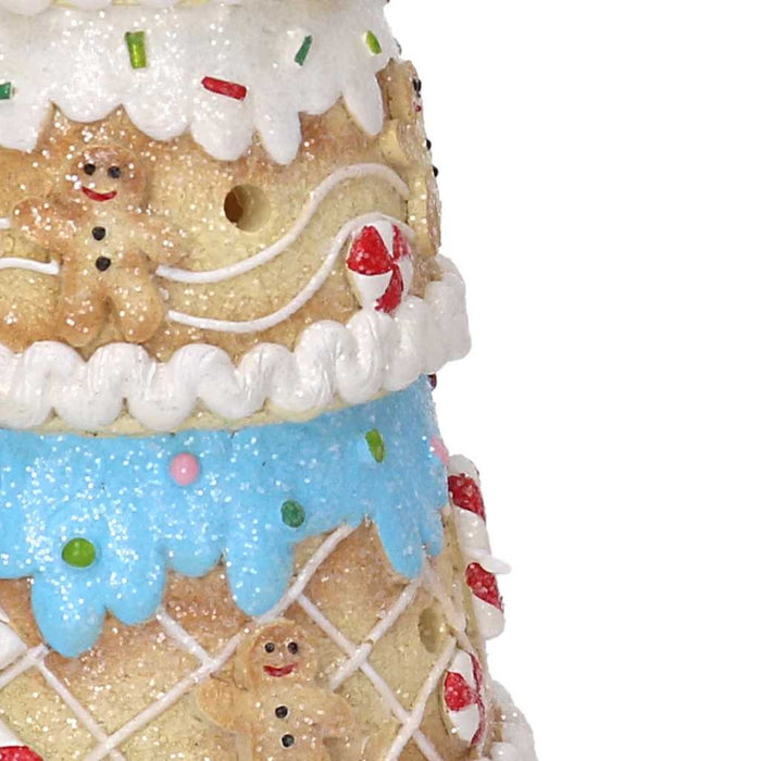 Albero resina candy rosa con led cm 11x11h27,5