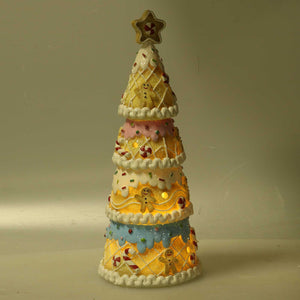 Albero resina candy rosa con led cm 11x11h27,5