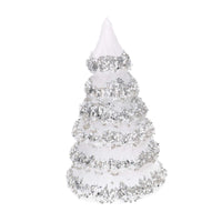 Albero vetro bianco glitter argento cm ø12h21