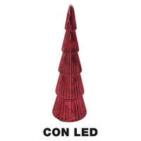 Albero vetro led bordeaux cm ø12h36