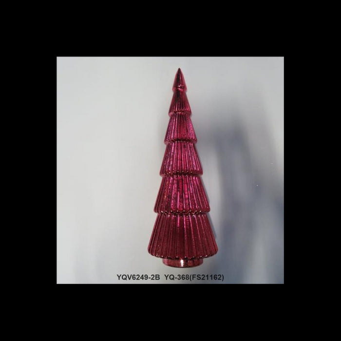 Albero vetro led bordeaux cm ø12h36