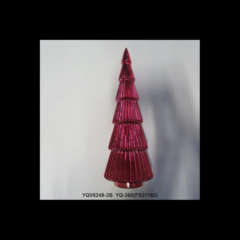 Albero vetro led bordeaux cm ø12h36