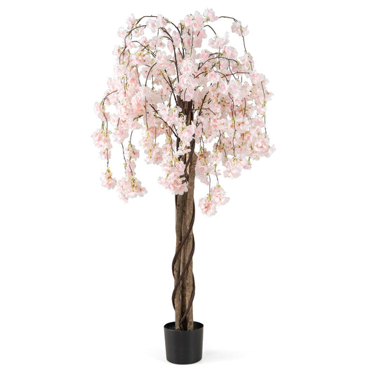 Pianta di fiori finti in vaso da vivaio con fiori decorazione per ufficio-163 CM albero di ciliegio artificiale di matrimonio Bianco