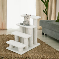 Albero di gatto per graffiare in truciolare, Albero rampicante per gatti 60cm Bianco-Alberi Tiragraffi