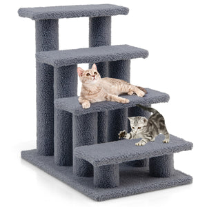 Albero di gatto per graffiare in truciolare, Albero rampicante per gatti 60,5cm Grigio-Alberi Tiragraffi