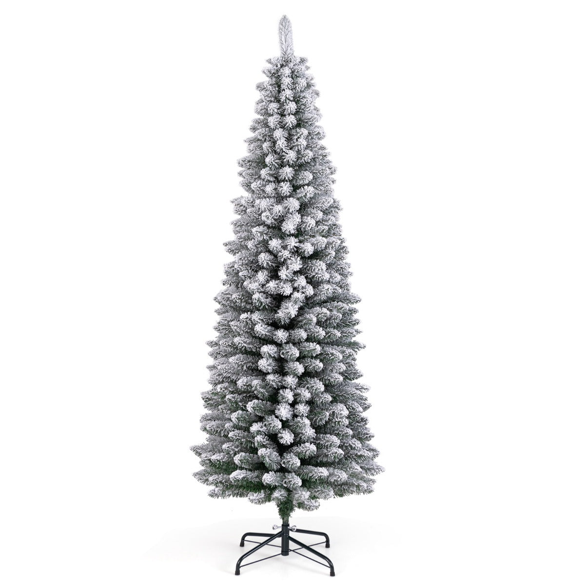 Albero di Natale artificiale da 180cm, Albero di Natale imbiancato con 460 rami supporto metallico pieghevole Verde-Alberi di Natale