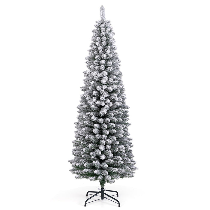 Albero di Natale artificiale da 180cm, Albero di Natale imbiancato con 460 rami supporto metallico pieghevole Verde-Alberi di Natale