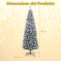 Albero di Natale artificiale da 180cm, Albero di Natale imbiancato con 460 rami supporto metallico pieghevole Verde-Alberi di Natale