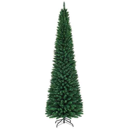 Albero di natale aghi in PVC di alta qualit¨¤ struttura con cerniere e base, Albero di natale 270 cm per casa ufficio negozi Verde-Alberi di Natale