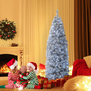 Albero di Natale artificiale pre-illuminato da 180cm, Albero di Natale con 250 luci LED 475 rami base pieghevole-Alberi di Natale