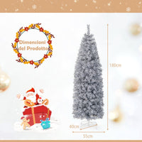 Albero di Natale artificiale pre-illuminato da 180cm, Albero di Natale con 250 luci LED 475 rami base pieghevole-Alberi di Natale