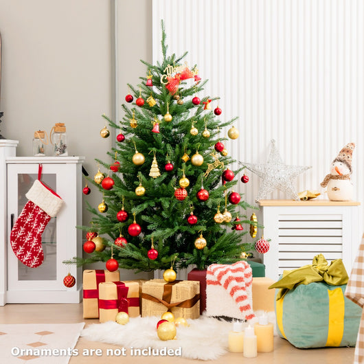 Albero di Natale artificiale da 136cm, Albero decorativo per Natale con 386 rametti in PE e PVC 180 luci a LED-Alberi di Natale