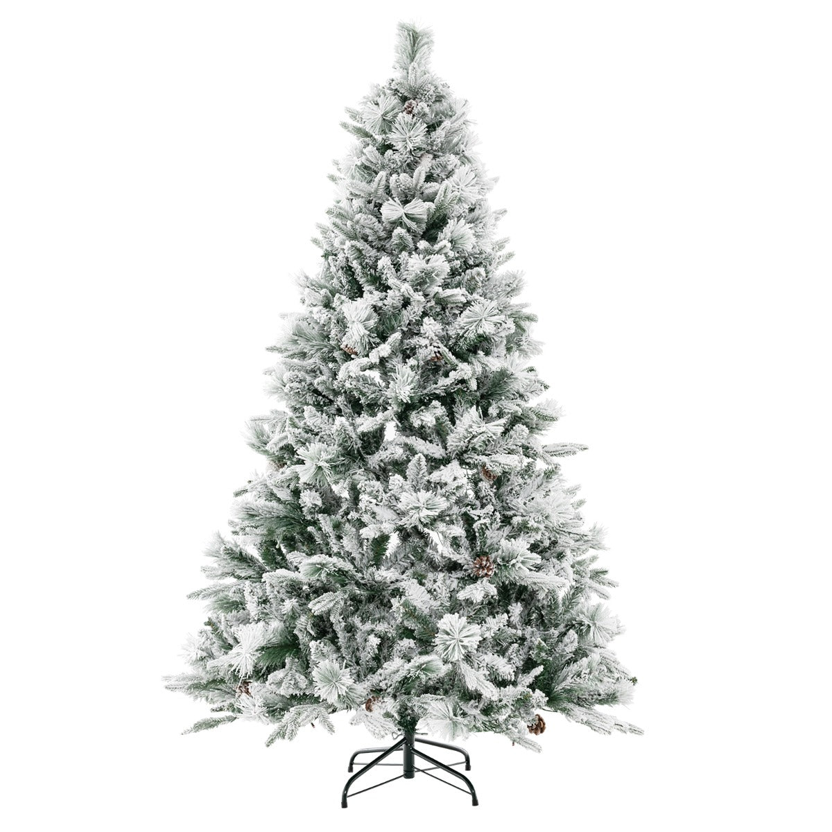 Albero di natale artificiale con rametti di PE PVC luci LED 8 modalit¨¤ di illuminazione, Albero decorativo da 180cm-Alberi di Natale