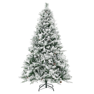 Albero di natale artificiale con rametti di PE PVC luci LED 8 modalit¨¤ di illuminazione, Albero decorativo da 180cm-Alberi di Natale