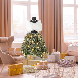 Albero di Natale artificiale con manichino pre-illuminato da 150cm, Albero di Natale a forma di abito con 50 luci a LED-Alberi di Natale