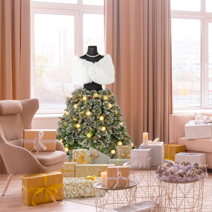 Albero di Natale artificiale con manichino pre-illuminato da 150cm, Albero di Natale a forma di abito con 50 luci a LED-Alberi di Natale