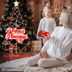 Albero di Natale colorato con 216 luci LED 6 modalit¨¤ di illuminazione, Decorazioni di Natale da 170cm-Alberi di Natale