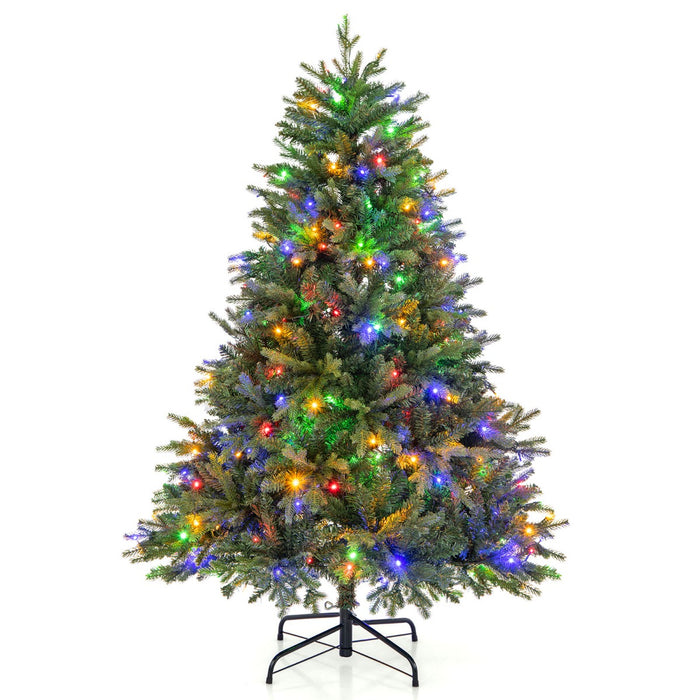 Albero di Natale pre-illuminato con cerniera 844 punte di ramo luci LED multi-colori, Albero di Natale 150cm-Alberi di Natale