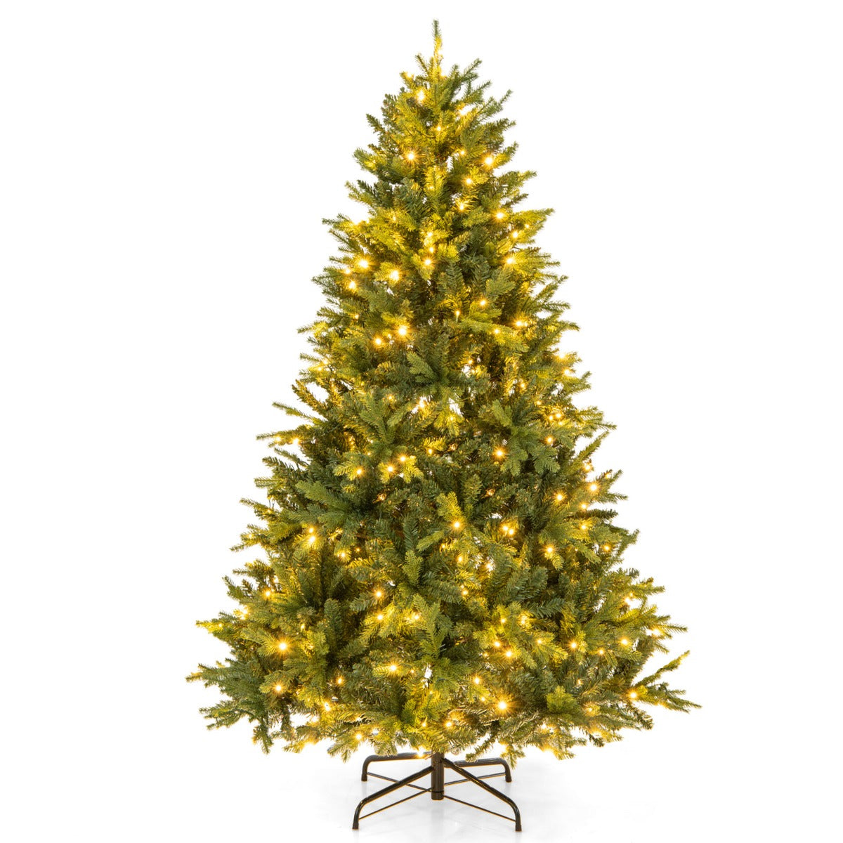 Albero di Natale pre-illuminato con cerniera 844 punte di ramo luci LED multi-colori, Albero di Natale 180cm-Alberi di Natale