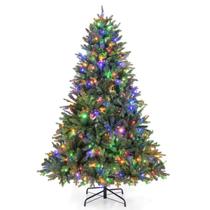 Albero di Natale pre-illuminato con cerniera 844 punte di ramo luci LED multi-colori, Albero di Natale 180cm-Alberi di Natale